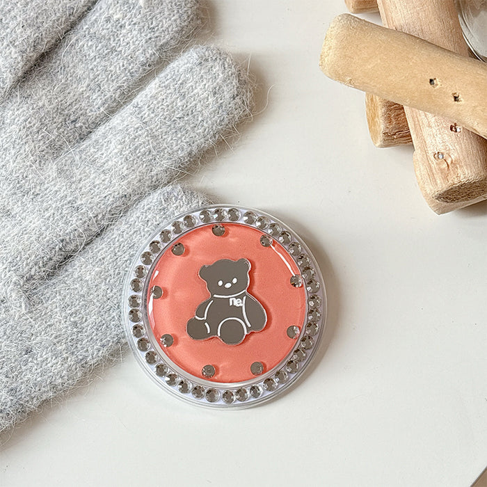 Wholesale Bear-Shaped Mirror Phone Holder with Rhinestones