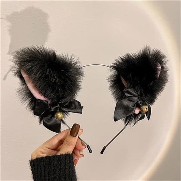 Wholesale Cat ears bell hairband hairpin headdress personalized maid hairpin bow headband headdress