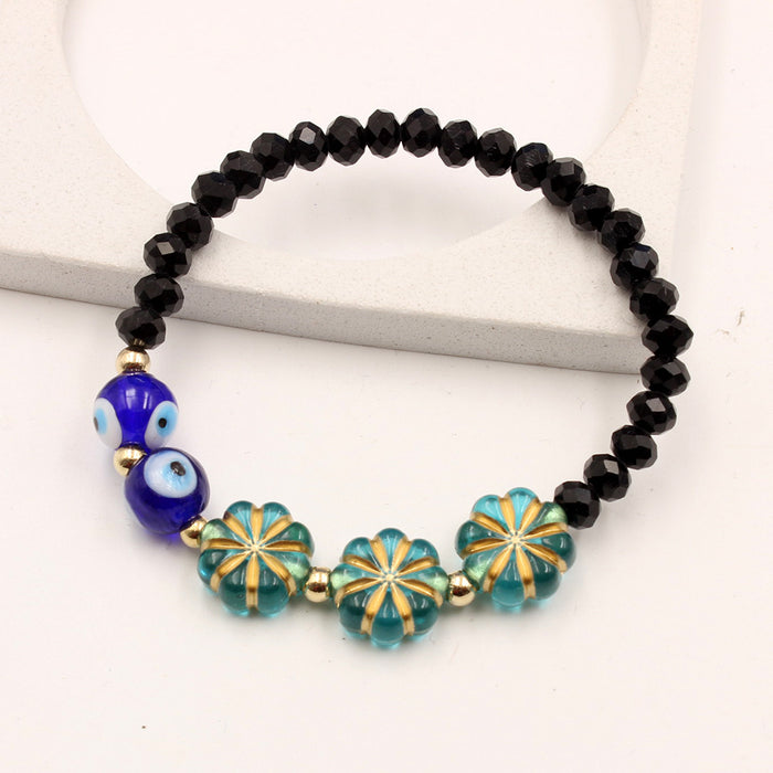 Wholesale Black crystal beads high-end men's bracelet with devil's eye bracelet