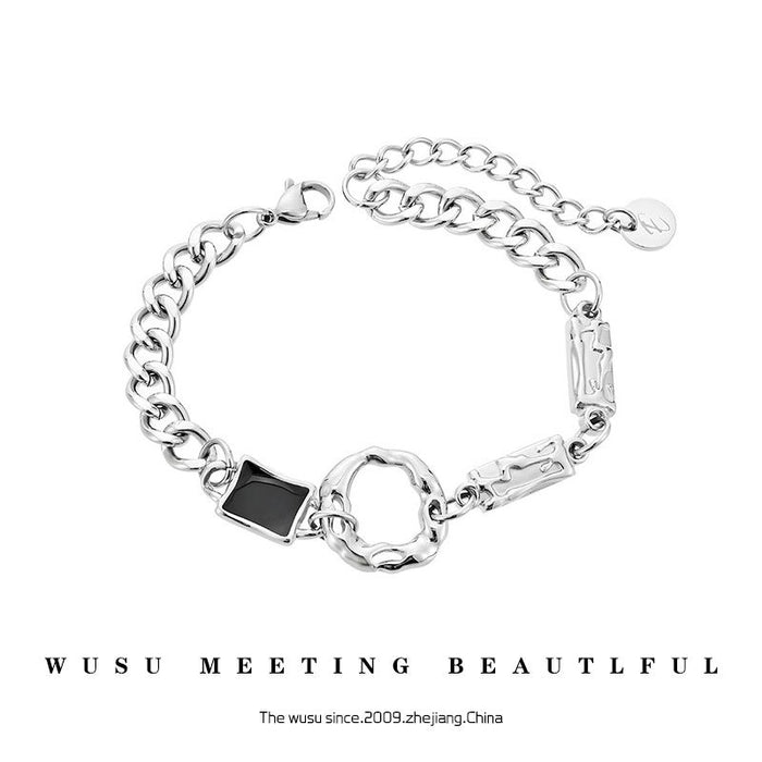 Wholesale Irregular circular zircon bracelet pieced together for light luxury