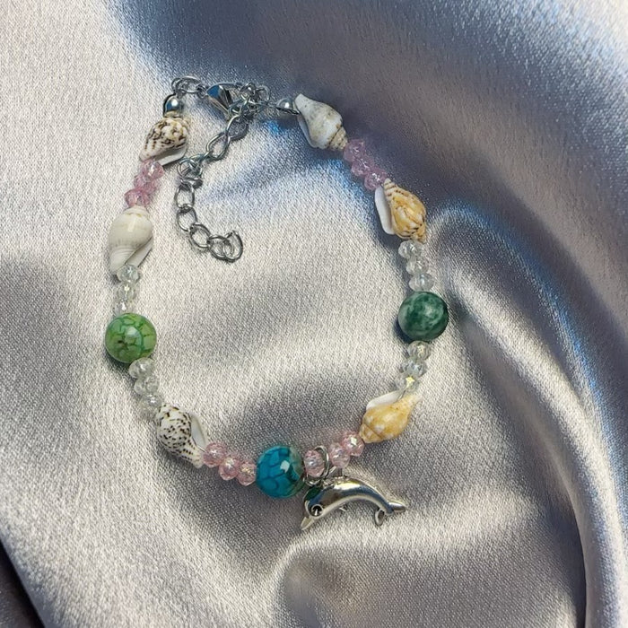 Wholesale New popular conch rice bead turquoise beach starfish pendant shell bracelet