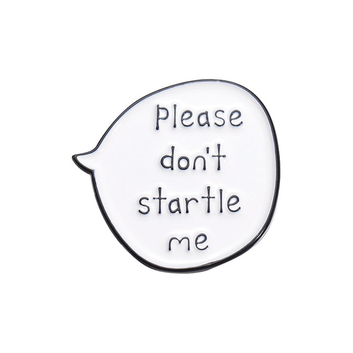 Wholesale White Zinc Alloy Funny English Text Brooch Pin Enamel Badge Stylish Fashion Resale Accessory