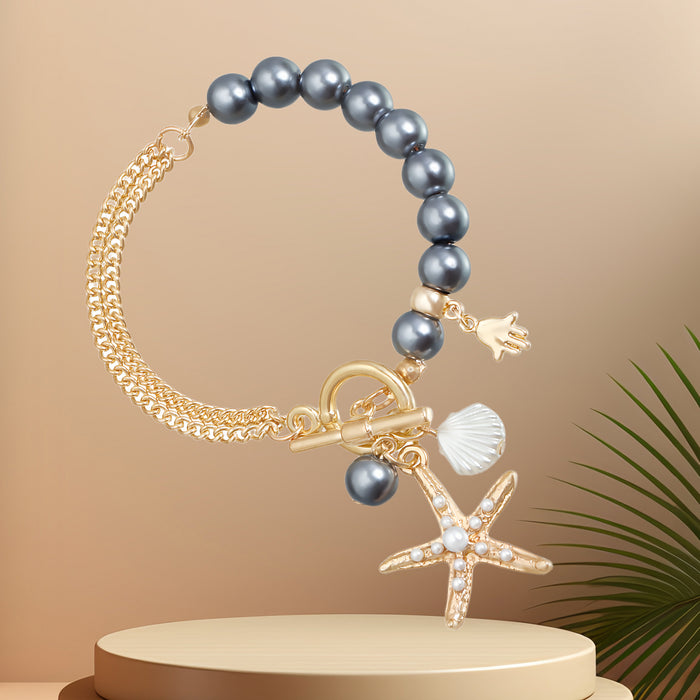 Wholesale Pendant imitation pearl necklace bead collarbone chain bracelet