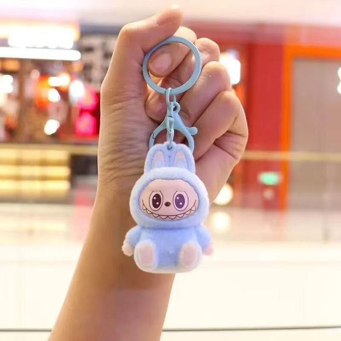 Wholesale Cute sitting posture cartoon flocked keychain
