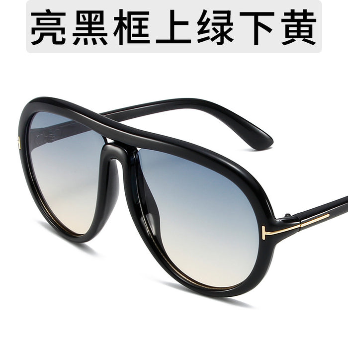 Wholesale double beam glasses  sunglasses large frame classic rice glasses
