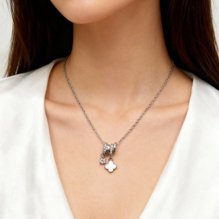 Wholesale Full Diamond Four-Leaf Clover Pendant Necklace for Women choker necklace