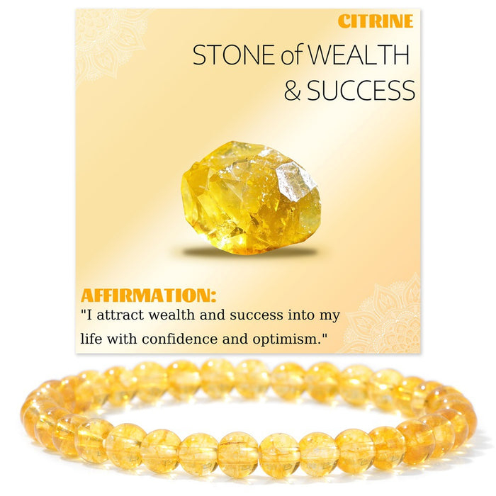 Wholesale 6mm stone bead bracelet with elastic cord card packaging