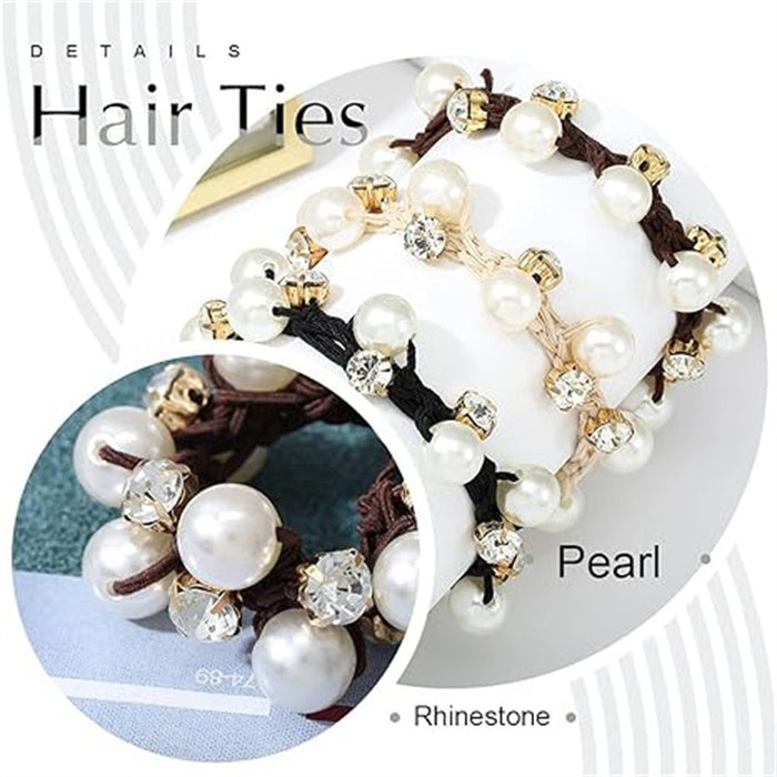 Wholesale Simple Pearl Rhinestone Hair Scrunchies JDC-HS-Zhenr002