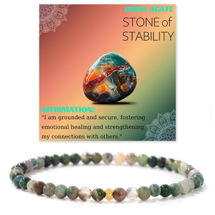 Wholesale 4mm stone bead bracelet with elastic cord