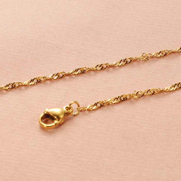 Wholesale Stainless steel water ripple chain necklace, fashionable titanium steel DIY jewelry