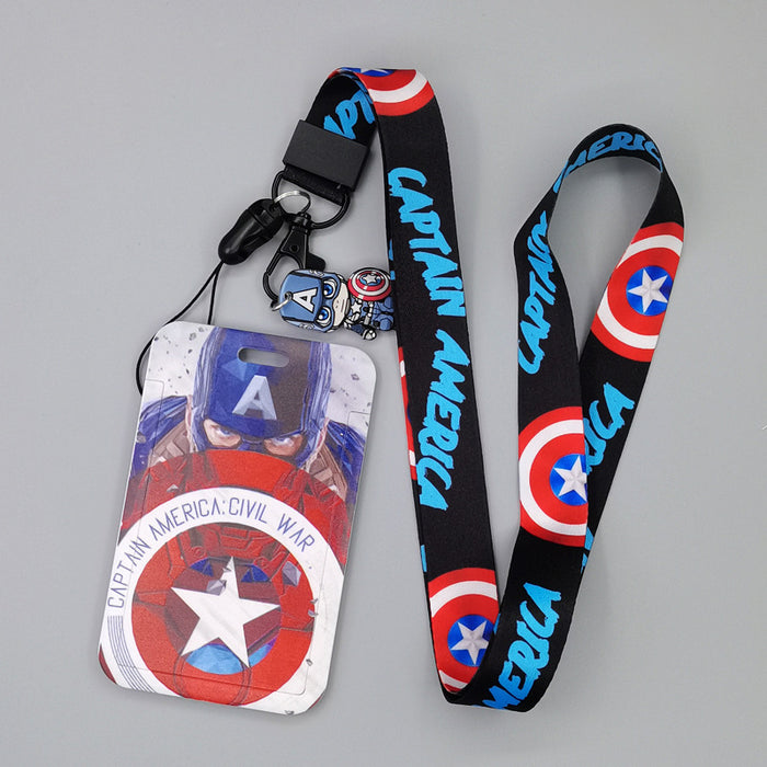 Wholesale Cartoon Superhero Bus Pass Holder With Neck Lanyard ABS Material Trendy Fashion Accessory