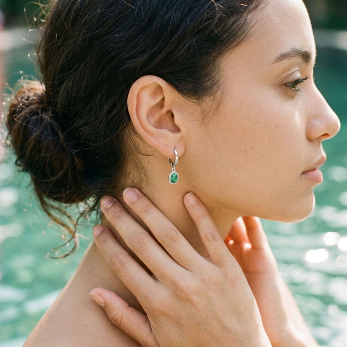Wholesale Turquoise Geometric Hoops Trendy Design Earrings