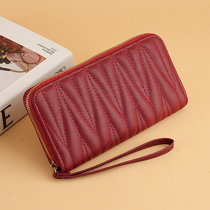 Wholesale Macaron Embroidered Long Small Fragrant Wind Handheld Zipper Women's Wallet JDC-WT-XQ004