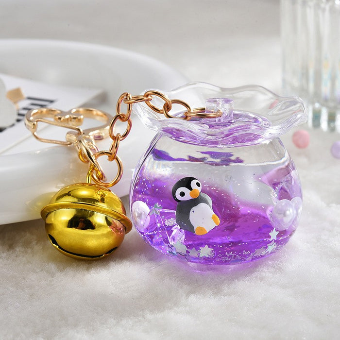 Wholesale Oil-Filled Bottle Aquarium Marine Animal Keychain
