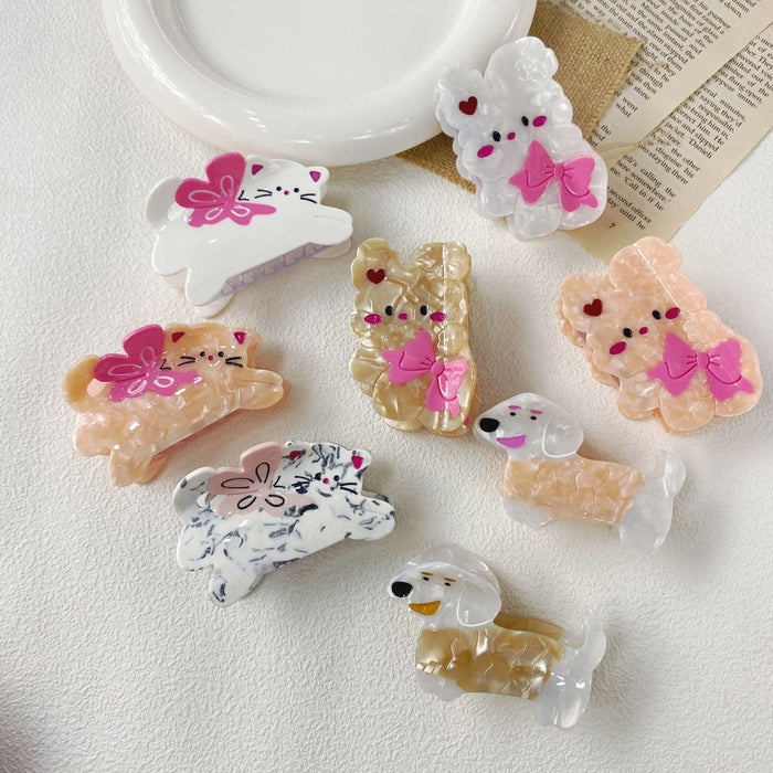 Wholesale Cartoon Bunny Hair Clip  Animal Back Head Shark Clip Cat Hair Accessories