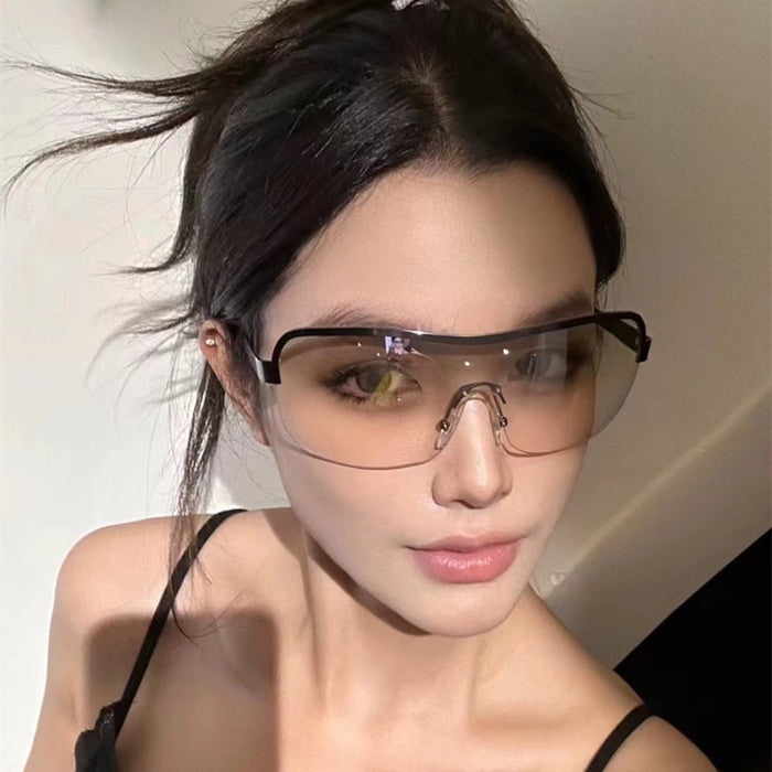 Wholesale Half frame sunglasses riding windproof integrated sunshade glasses