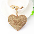 Wholesale Chic Heart Rhinestone Leather Tassel Keychain Fashion Bag Charm Car Key Accessory