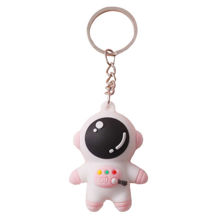 Wholesale Astronaut Keychain Cartoon Silicone Spaceman Car Key Chain Couple Bag Pendant  Key Ring