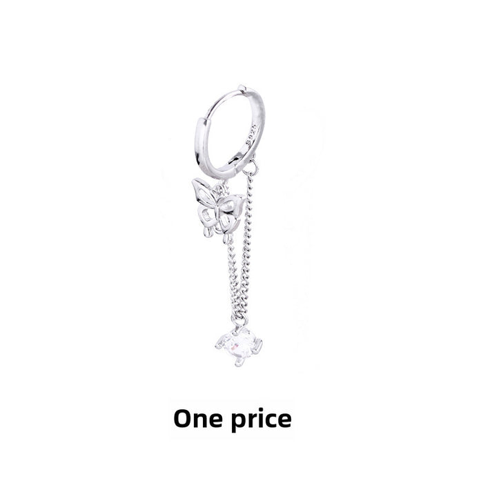 Wholesale Tassel Zircon Earrings Personalized Circle Long Earrings Earrings Square Diamond Full Diamond Chain Earrings Buckle