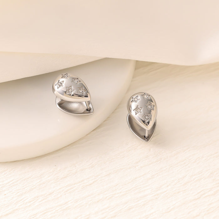 Wholesale Heart-shaped titanium steel gold earrings