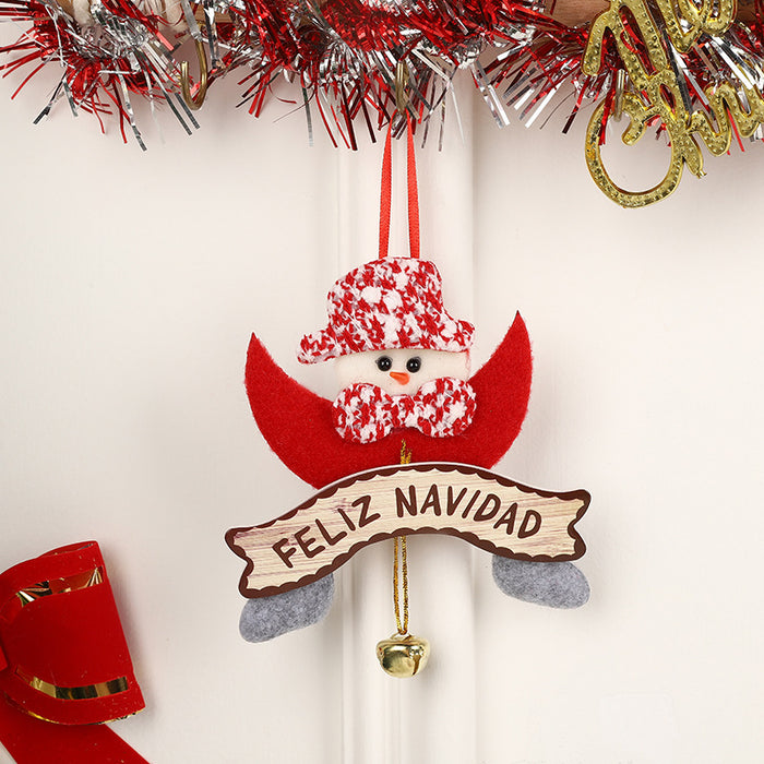 Wholesale Christmas pendant cute cartoon Santa Elk decorations Christmas tree Bell pendant spot