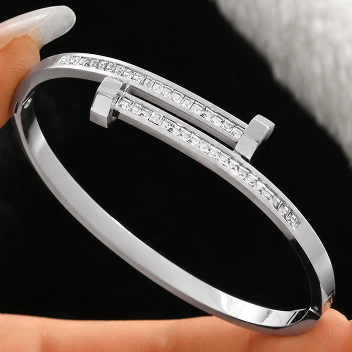 Wholesale Trendy Titanium Steel Full Rhinestone Starry Sky Bracelet Fashion Jewelry Accessory