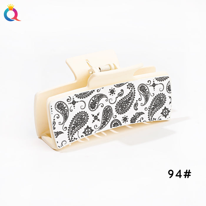 Wholesale  leopard print retro square Hair Clips