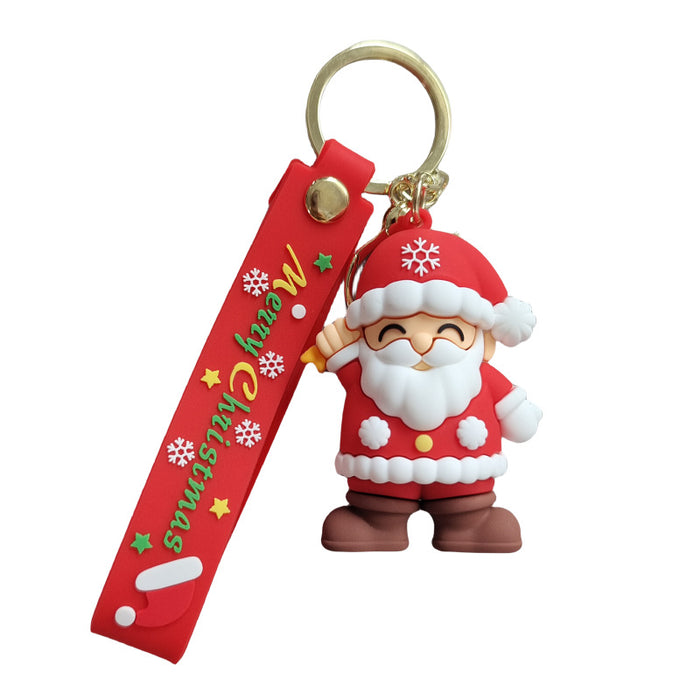 Wholesale Cartoon Christmas Silicone Doll Keychain JDC-KC-ZhuoRan026