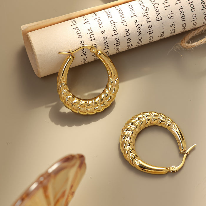 Wholesale Stainless steel geometric solid smooth earrings are fashionable, simple, and high-end ear loops and accessories