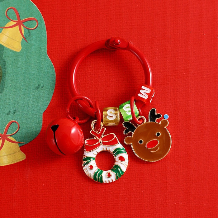 WholesaleCartoon Christmas small pendant creative metal keychain