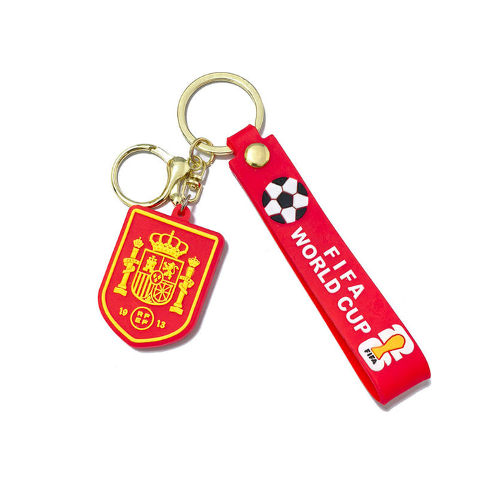 Wholesale 10pcs World Cup National Team Pvc Soft Keychain
