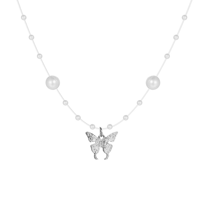 Wholesale Pearl butterfly necklace for women, light luxury, niche design, high-end collarbone chain, new necklace