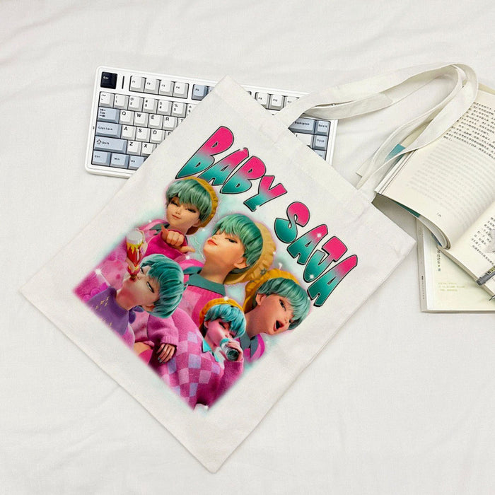 Wholesale Kpop Cartoon Large Capacity Student Canvas Tote Bag
