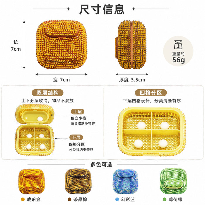 Wholesale Plastic Pill Box Portable 2 Compartment Sealed Medicine Case For Travel And Everyday Use