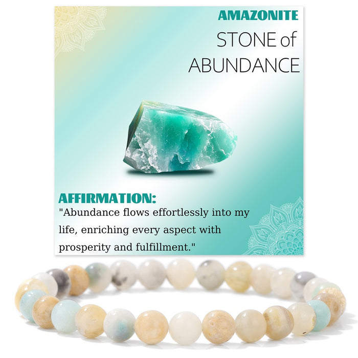 Wholesale 6mm stone bead bracelet with elastic cord card packaging