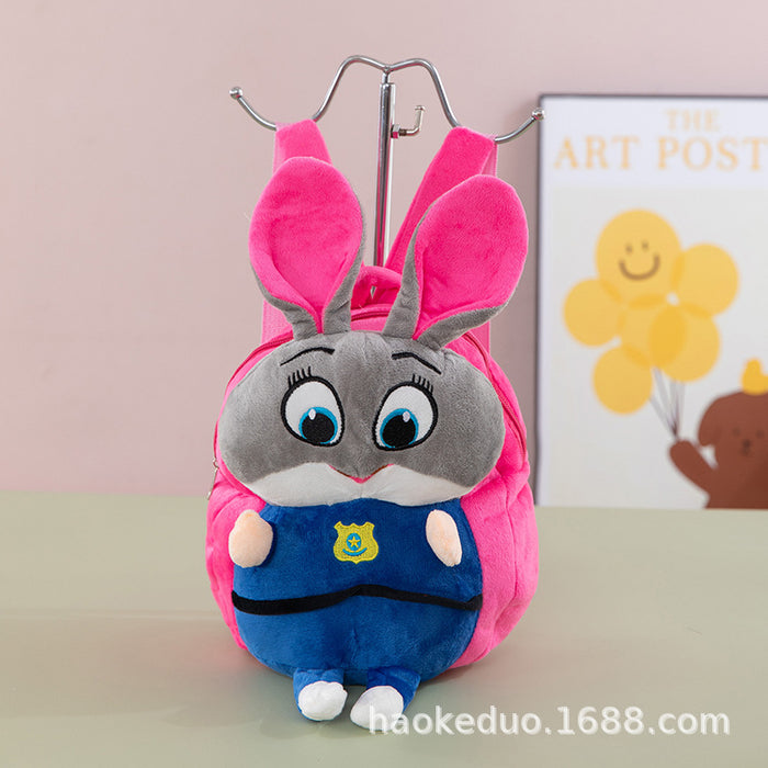 Wholesale Plush small backpack kindergarten school bag cartoon cute girl boy plush backpack
