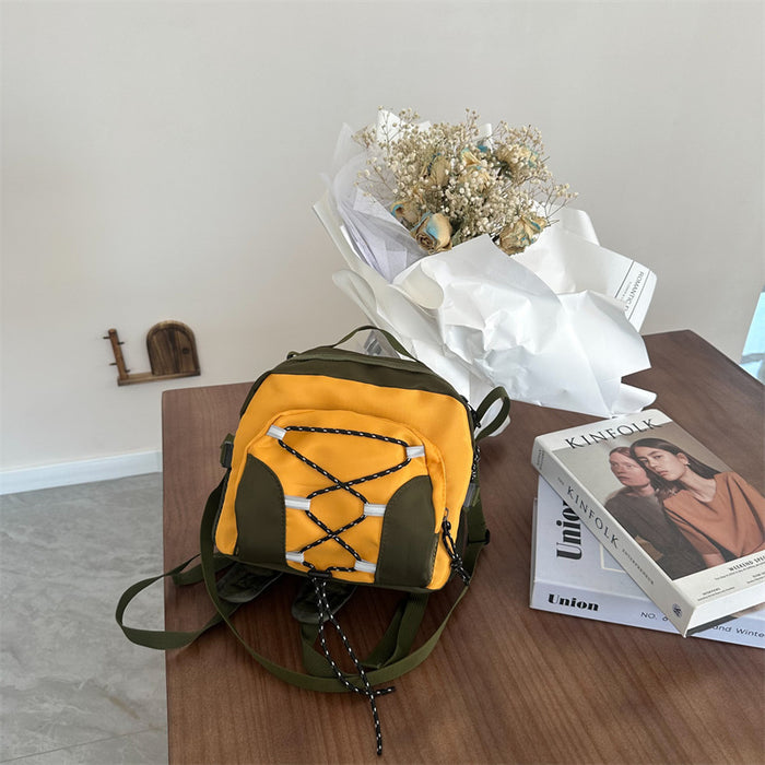 Wholesale New color contrasting drawstring backpack for children, kindergarten backpack, outdoor small backpack