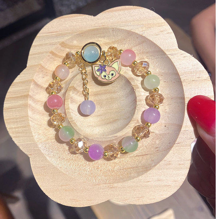 Wholesale Children' s Crystal Beaded Double Color Glaze Bracelet