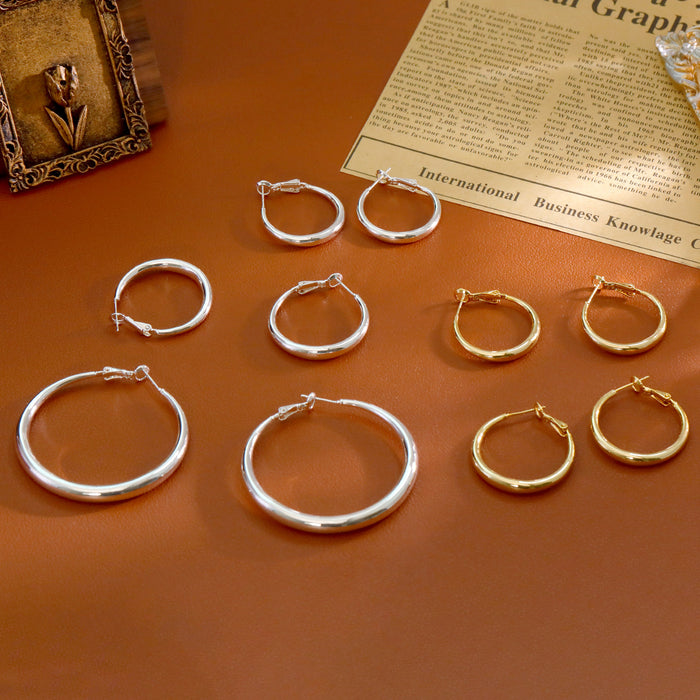 Wholesale Circle earrings, large circle earrings, women's earrings, plain circle earrings, new earrings