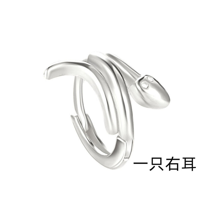 Wholesale Serpentine earrings, small snake earrings, ear bone clip, zircon snake head, ear clasp, no ear hole, ear clip