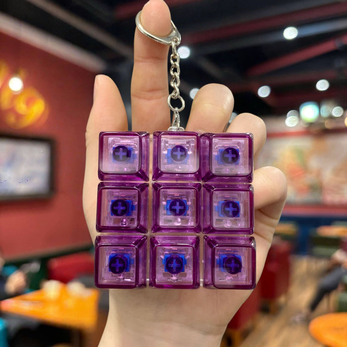 Wholesale PVC Light Transparent Keyboard Keychain Stress Relief Fidget Toy Gift For Couple