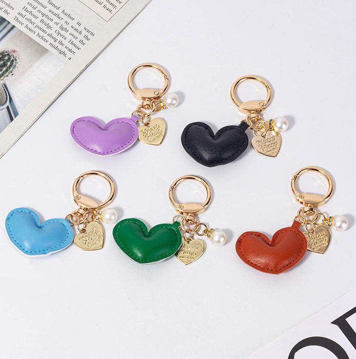 Wholesale Leather Heart Alloy Keychain JDC-KC-QianC003