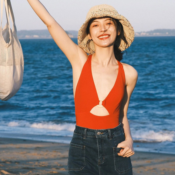 Wholesale New one-piece suspender style sexy swimsuit