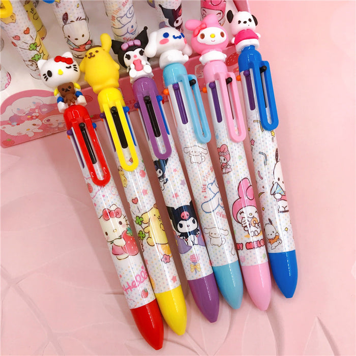 Wholesale 36pcs/box Silicone Doll Head Six Colors Ballpoint Pen JDC-PN-YaLL003