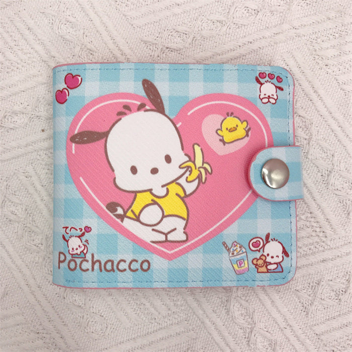 Wholesale PU Cartoon Short Plaid Love Wallet JDC-WT-YaLL011