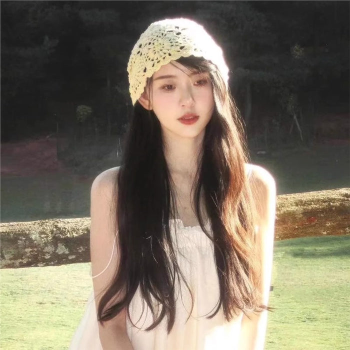 Wholesale Summer thin hollowed out handmade crochet knitted hat, fashionable women's summer thin toe cap