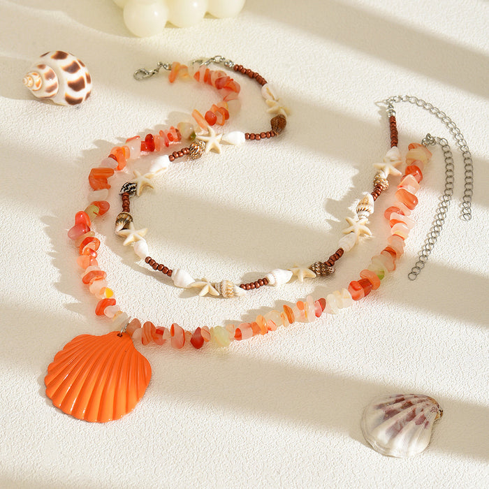 Wholesale Exaggerated Shell Necklace Irregular Gravel Fashion Ethnic Necklace