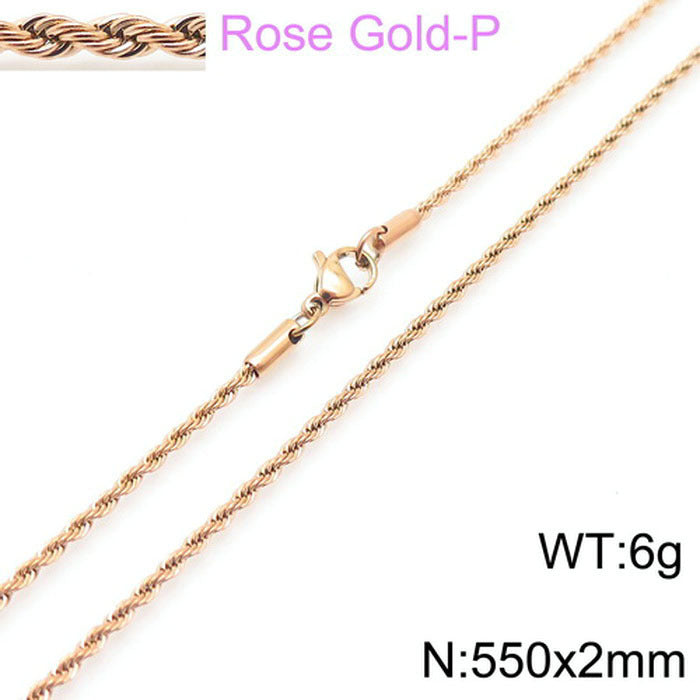 Wholesale Trendy Twist Chain Necklace Titanium Steel Jewelry