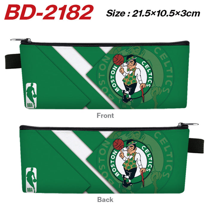 Wholesale Stylish PU Leather Zipper Pencil Pouch Cartoon Sports Team Stationery Organizer For Students Gift