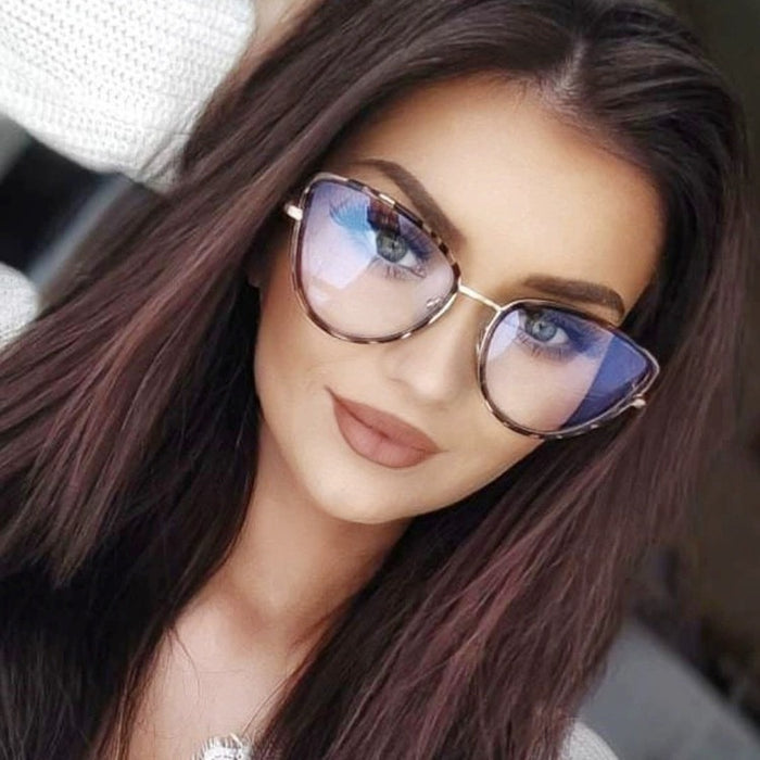 Wholesale Metal Ring Retro Art Check in Photography Fashion Personality Unlimited Anti Blue Light Glasses